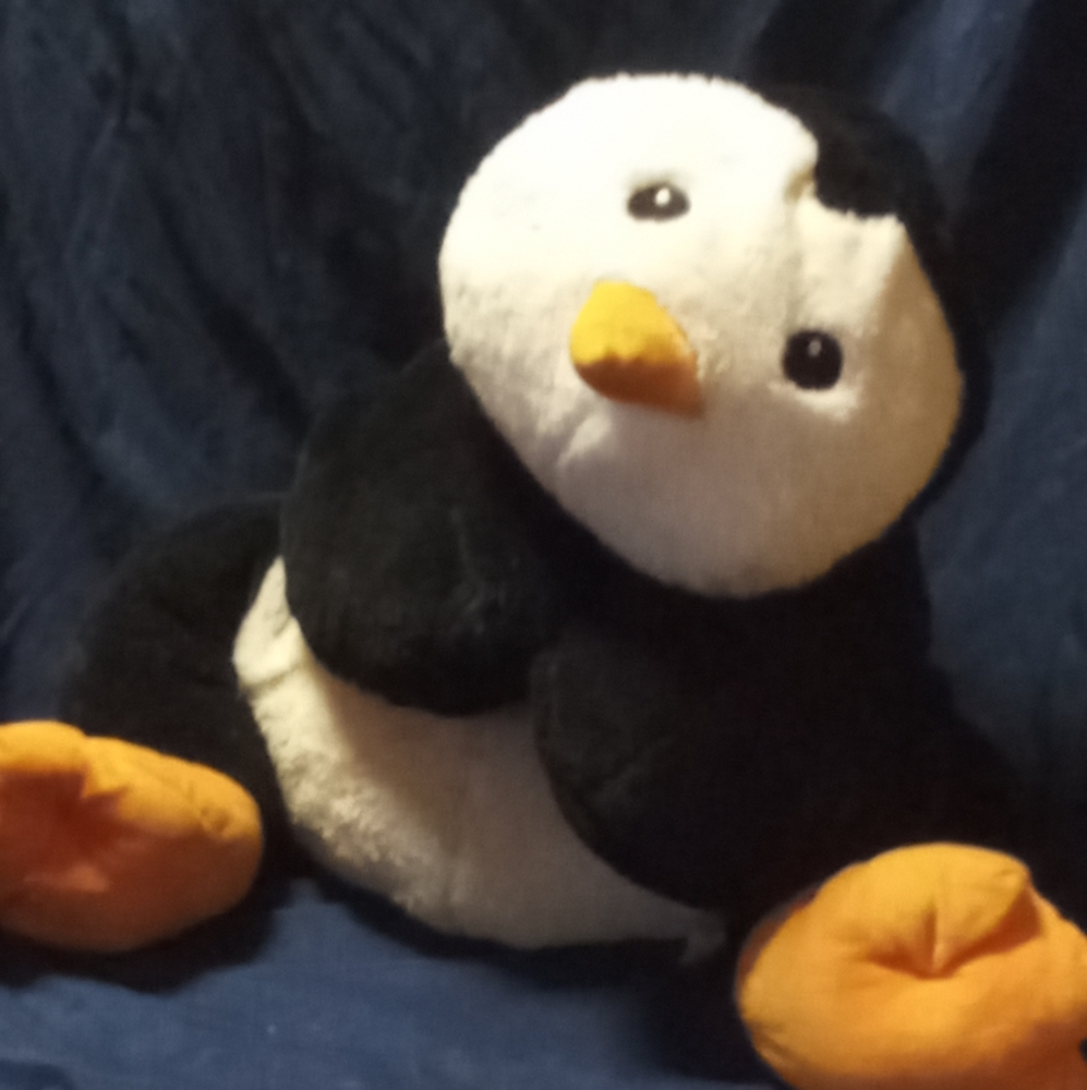 Penguin plush to warm your heart.